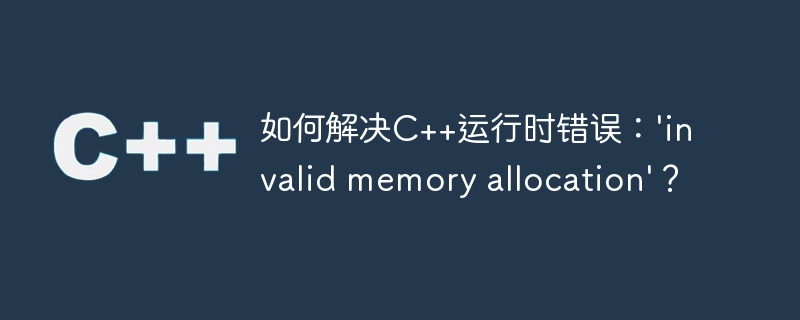 如何解决C++运行时错误：\'invalid memory allocation\'？