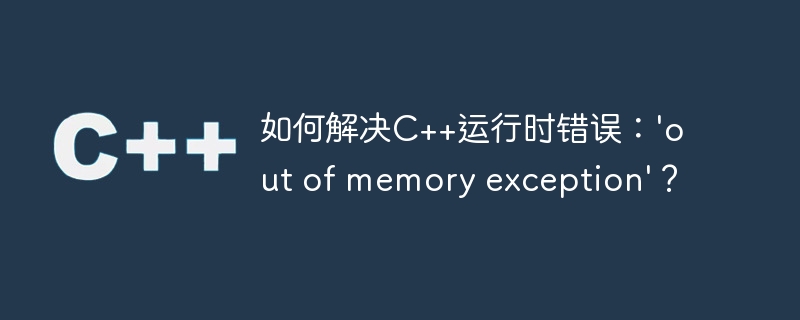 如何解决C++运行时错误：'out of memory exception'？