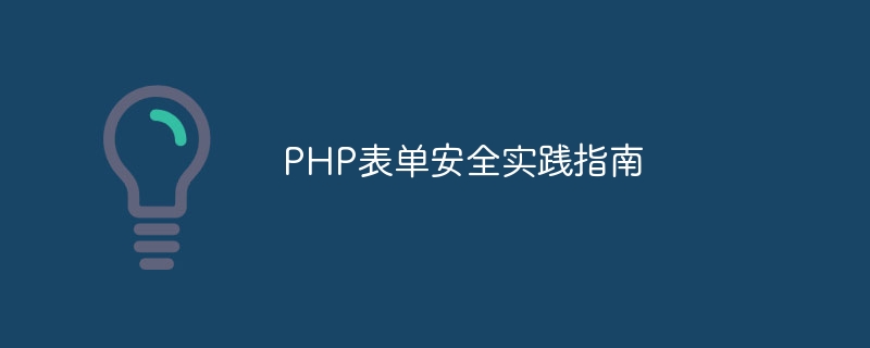 PHP 양식 보안에 대한 실용 가이드