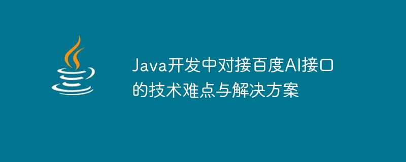 Java 開発で Baidu AI インターフェイスを接続する際の技術的な問題と解決策