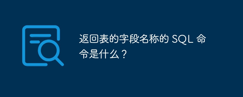 返回表的字段名称的 SQL 命令是什么？