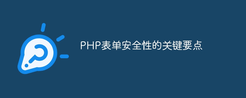 PHP 양식 보안에 대한 주요 내용