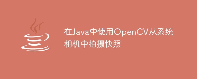 Java에서 OpenCV를 사용하여 시스템 카메라에서 스냅샷 찍기