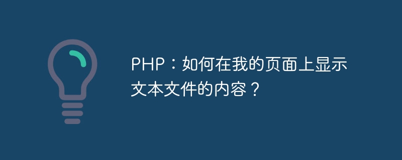 PHP：如何在我的页面上显示文本文件的内容？