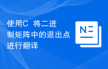 使用C++将二进制矩阵中的退出点进行翻译