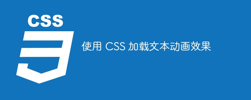 使用 CSS 加载文本动画效果