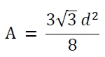 What is the C program for the area of ​​a hexagon given the length of its diagonal?