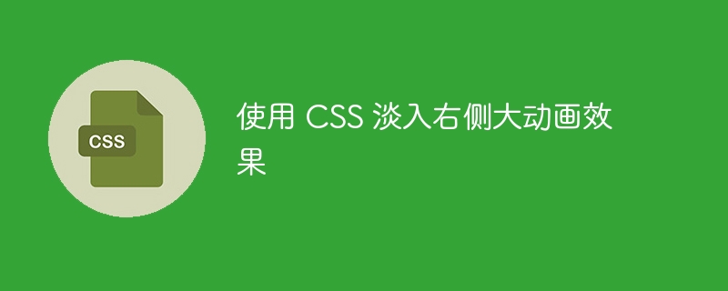 使用 CSS 淡入右侧大动画效果