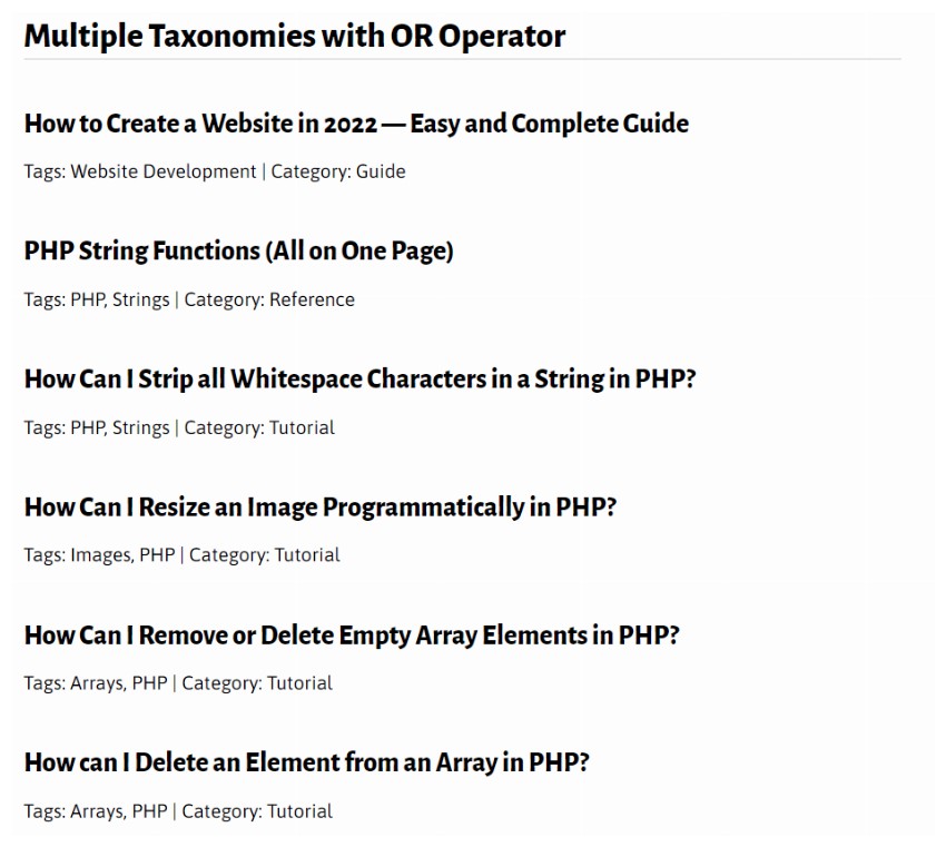 Filter taxonomies using WP_Query parameter