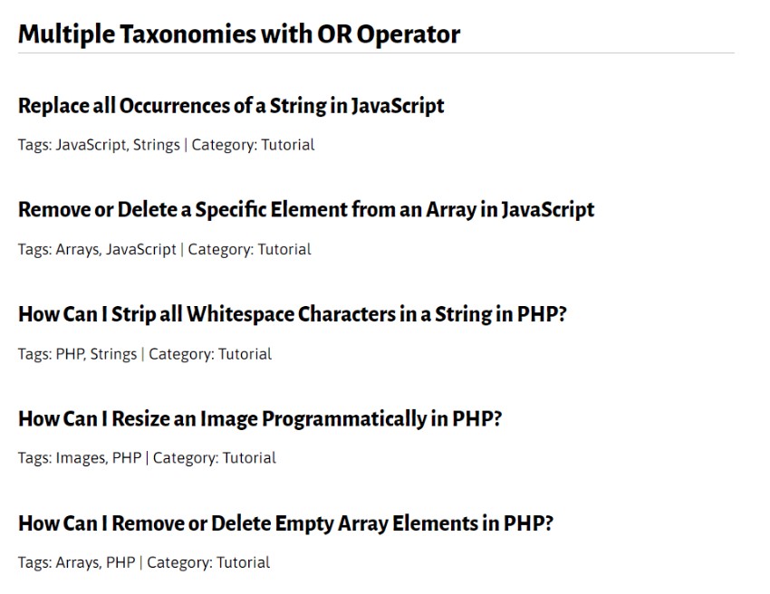 Filter taxonomies using WP_Query parameter