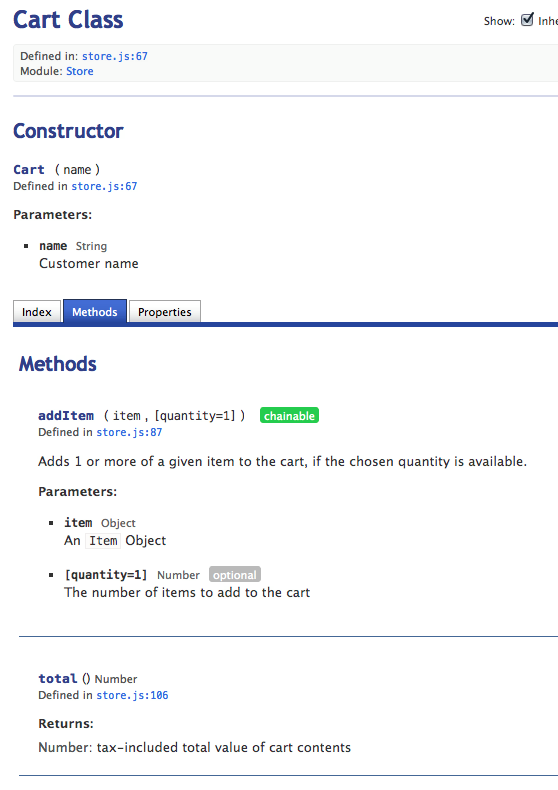 Documenting JavaScript documentation using YUIDoc