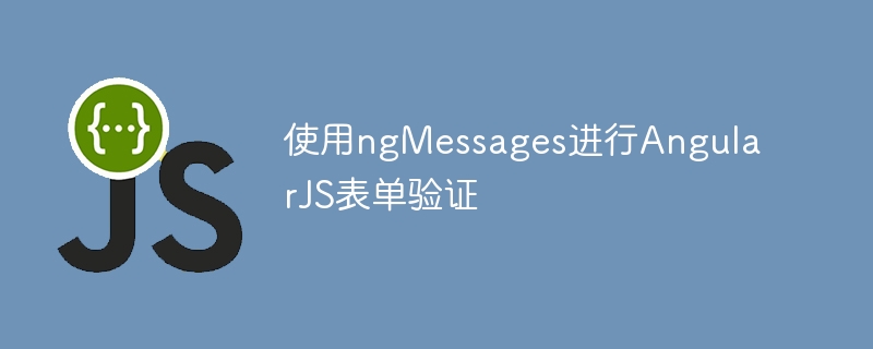 ngMessages を使用した AngularJS フォーム検証