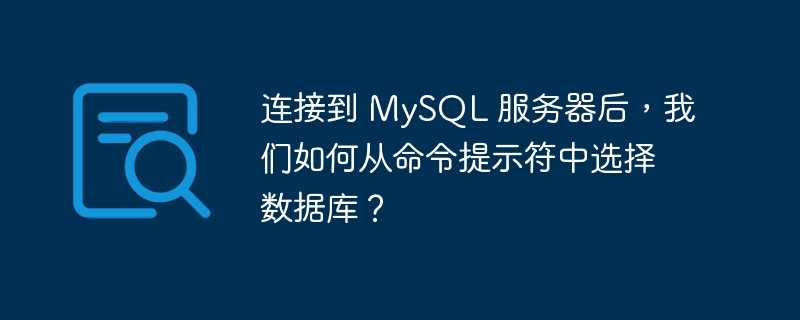 连接到 MySQL 服务器后，我们如何从命令提示符中选择数据库？