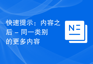 快速提示：内容之后 - 同一类别的更多内容