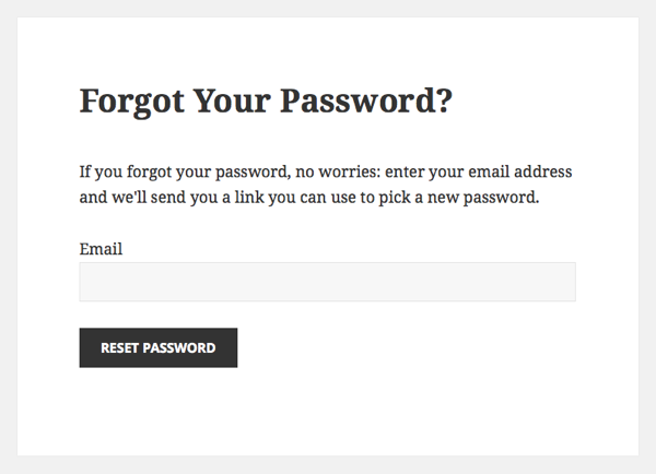 Building a Custom WordPress User Flow, Part Three: Password Reset