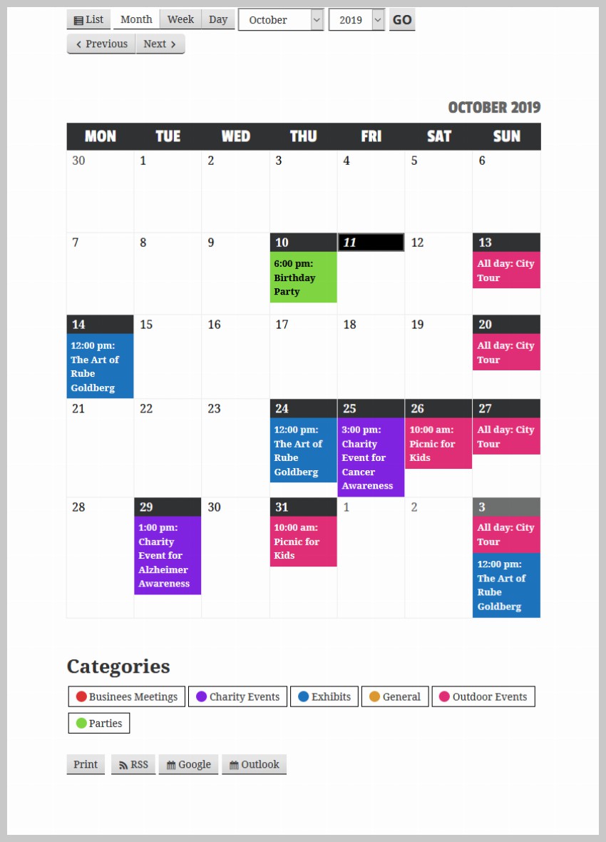 Pamerkan kalendar acara anda dengan pemalam kalendar WordPress percuma