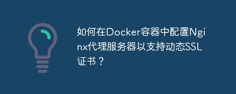 동적 SSL 인증서를 지원하도록 Docker 컨테이너에서 Nginx 프록시 서버를 구성하는 방법은 무엇입니까?