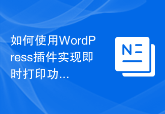 WordPress プラグインを使用してインスタント印刷機能を実装する方法