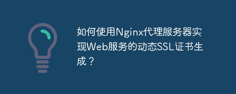 Nginx 프록시 서버를 사용하여 웹 서비스에 대한 동적 SSL 인증서 생성을 구현하는 방법은 무엇입니까?