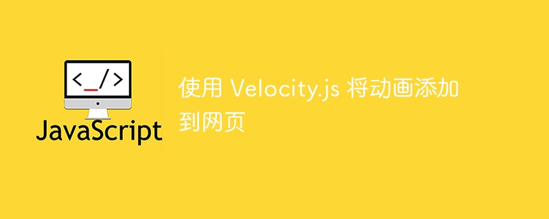 使用 Velocity.js 将动画添加到网页