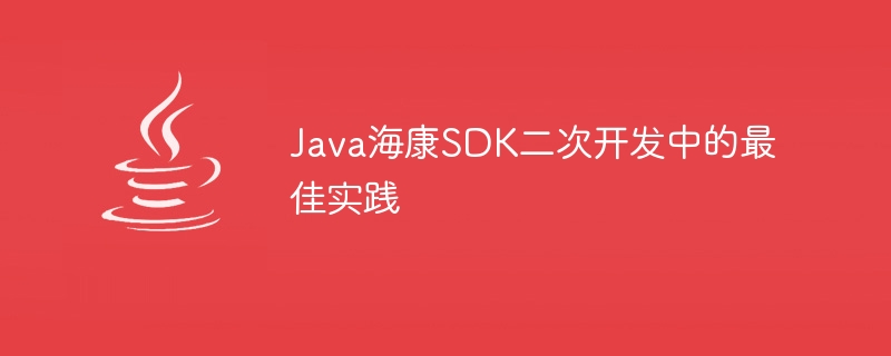 Java海康SDK二次开发中的最佳实践