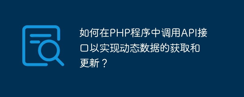 동적 데이터를 얻고 업데이트하기 위해 PHP 프로그램에서 API 인터페이스를 호출하는 방법은 무엇입니까?