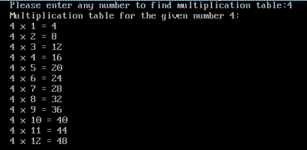 Imprimer la table de multiplication dun nombre donné en C