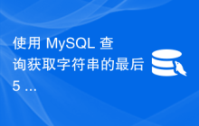 使用 MySQL 查询获取字符串的最后 5 个字符？