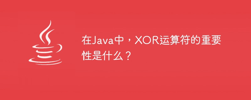 Java에서 XOR 연산자의 중요성은 무엇입니까?