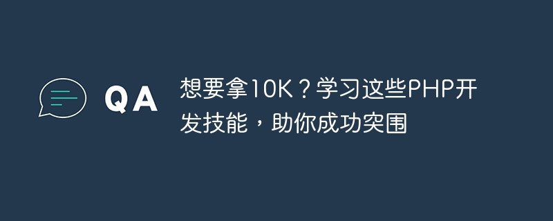 10K를 받고 싶나요? 성공적으로 돌파하는 데 도움이 되는 PHP 개발 기술을 배워보세요.