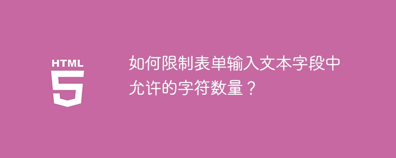 양식 입력 텍스트 필드에 허용되는 문자 수를 어떻게 제한합니까?