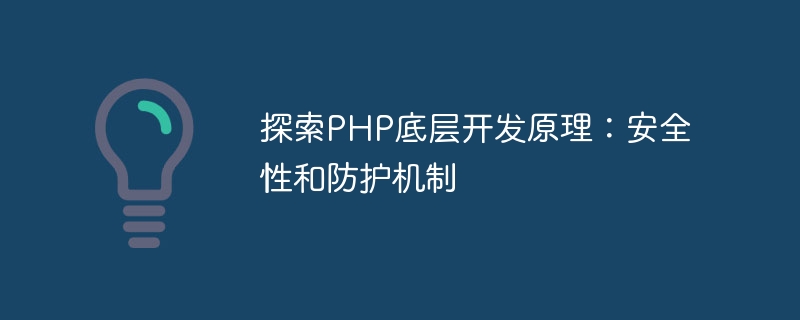 PHP の基礎となる開発原則、セキュリティと保護のメカニズムを探ります。