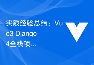 실무 경험 요약: Vue3+Django4 풀스택 프로젝트 개발의 핵심 포인트