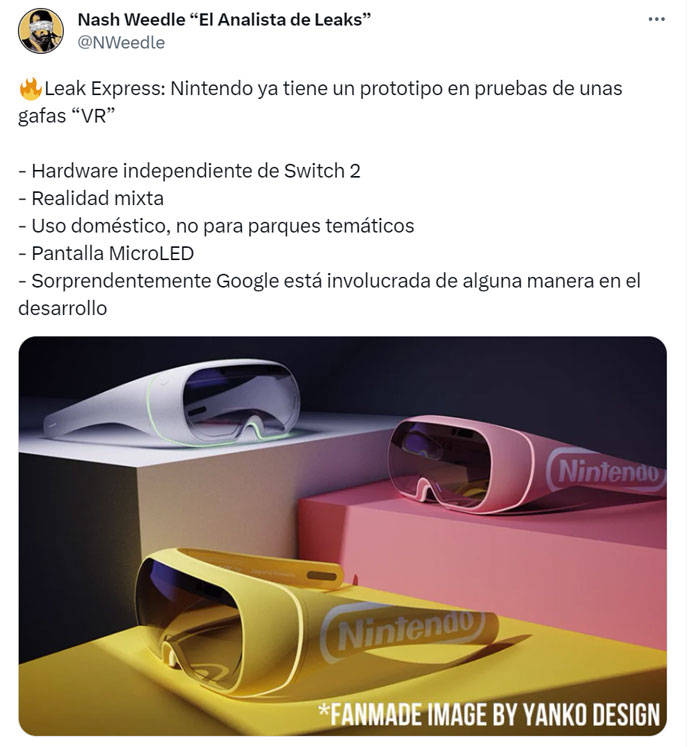 Nintendo dikhabarkan akan bekerjasama dengan Google untuk membangunkan cermin mata VR/MR dan skrin MicroLED untuk hiburan di rumah