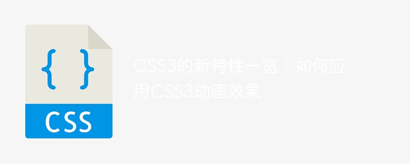 An overview of the new features of CSS3: How to apply CSS3 animation effects