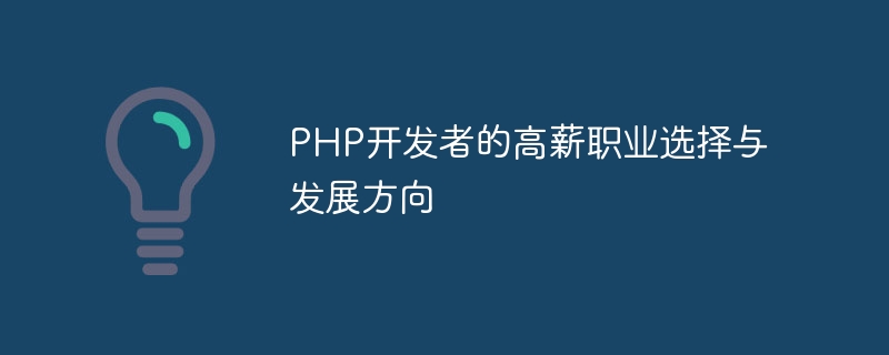 High-paying career options and development directions for PHP developers