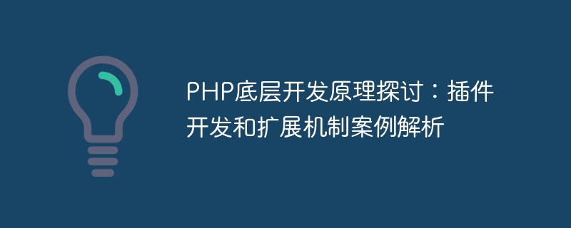 PHP底层开发原理探讨：插件开发和扩展机制案例解析