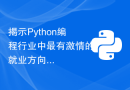 揭示Python编程行业中最有激情的就业方向