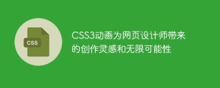 CSS3 アニメーションは、Web デザイナーに創造的なインスピレーションと無限の可能性をもたらします。