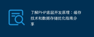 了解php底层开发原理：缓存技术和数据存储优化指南分享