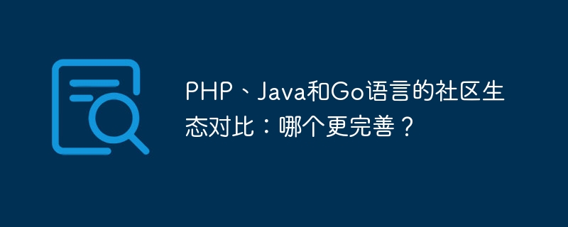 PHP, Java, Go 언어의 커뮤니티 생태 비교: 어느 것이 더 완전합니까?