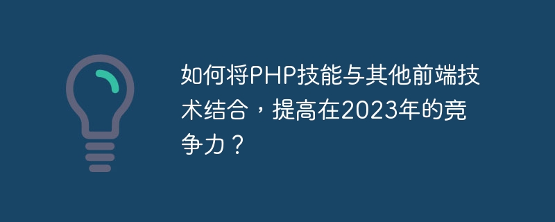 2023년 경쟁력을 높이기 위해 PHP 기술과 다른 프런트엔드 기술을 결합하는 방법은 무엇입니까?