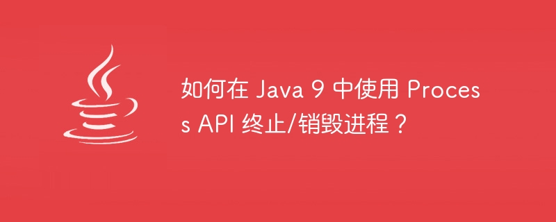 如何在 Java 9 中使用 Process API 终止/销毁进程？