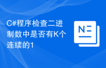 C#程序检查二进制数中是否有K个连续的1