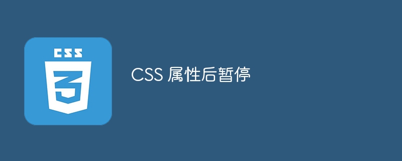 CSS 属性后暂停