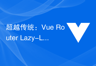 伝統を超えて: Vue Router Lazy-Loading は Web ページのパフォーマンスをどのように向上させますか?