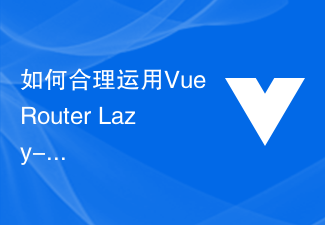 Wie verwende ich das Vue Router Lazy-Loading-Routing richtig, um die Seitenleistung zu verbessern?