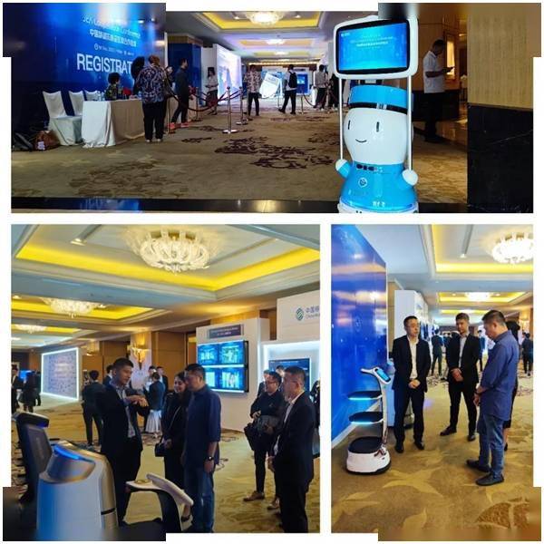 Qinglang Intelligence a été présenté lors de la conférence de coopération régionale China Mobile en Asie du Sud-Est, et le robot de service a attiré beaucoup dattention