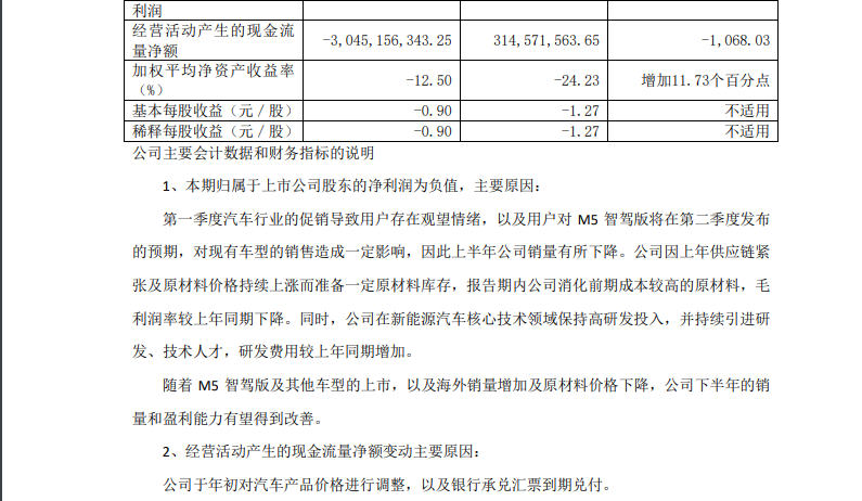 사이러스 상반기 매출은 전년 동기 대비 11.14% 감소했지만 순손실은 13억4400만 위안으로 줄었다.