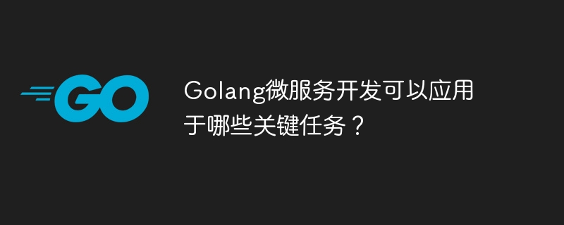 Apakah tugas utama pembangunan perkhidmatan mikro Golang boleh digunakan?